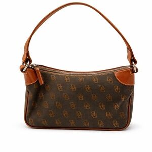 Dooney & Bourke Tan and Brown Monogram Shoulder Bag